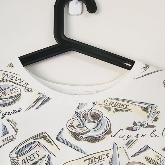 Relevant Products All Over Print Breakfast Theme Long Sleeve Tee L Cotton VTG90' - Picture 8 of 16